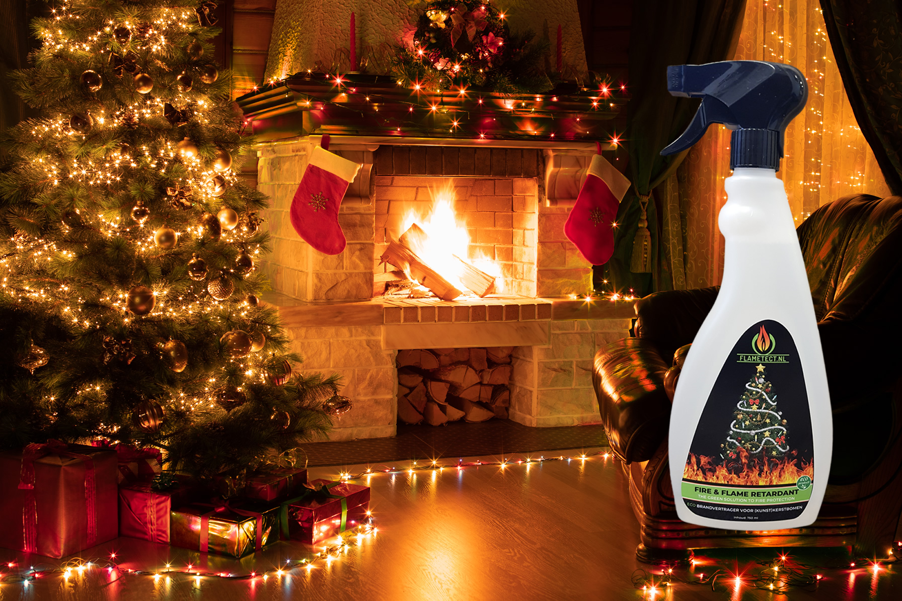 FIRE RETARDANT FOR NATURAL ARTIFICIAL CHRISTMAS TREES AND DECORATIONS